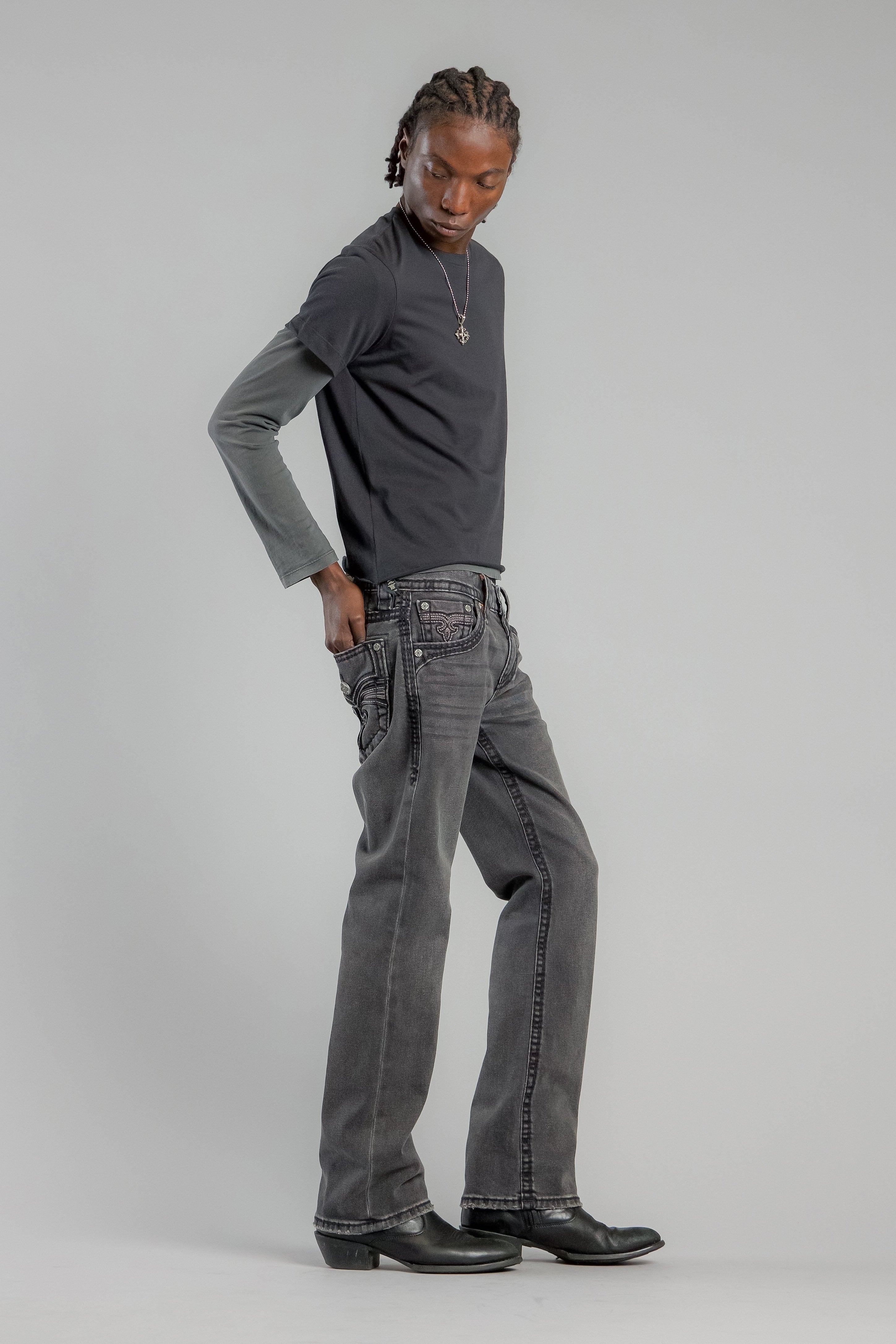 Wes Bootcut Jeans | Grey Wash | Rock Revival®