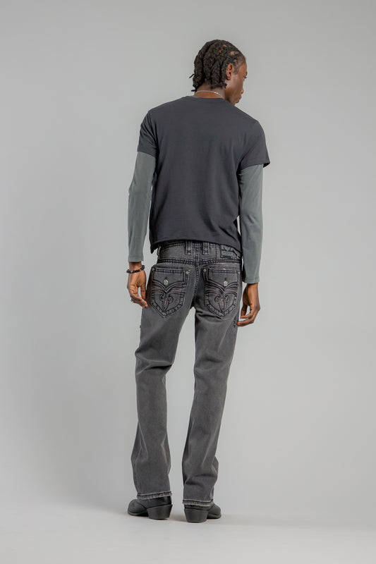 Wes Bootcut Jeans in Dark Gray - Rock Revival®