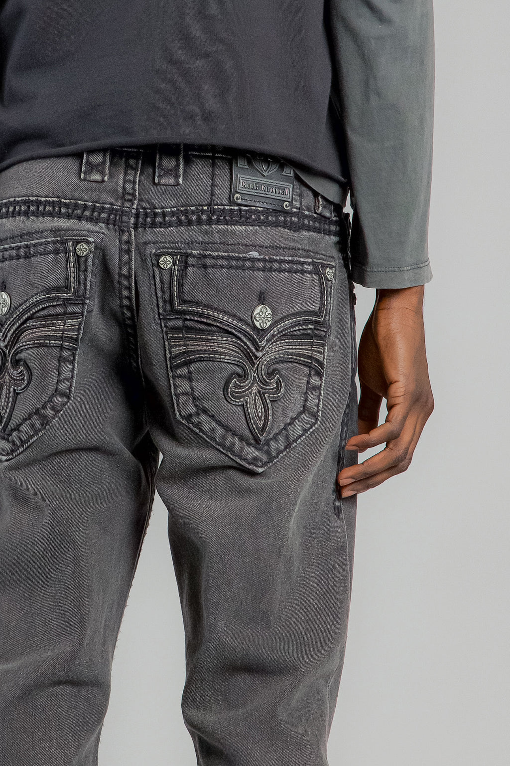 Wes Bootcut Jeans in Dark Gray - Rock Revival®