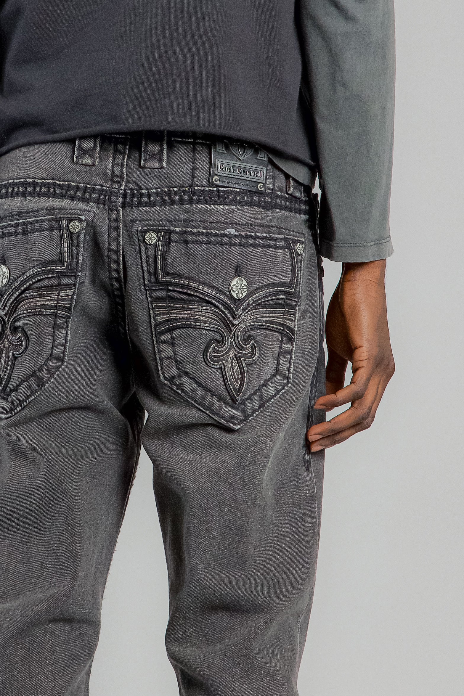 Wes Bootcut Jeans in Dark Gray - Rock Revival®