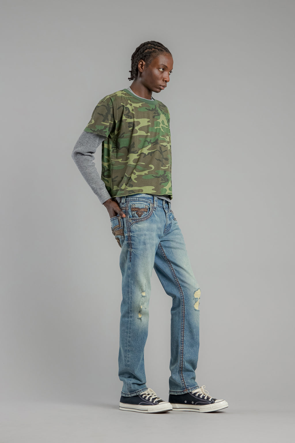Wes Straight Jeans Light Vintage Blue - Rock Revival®