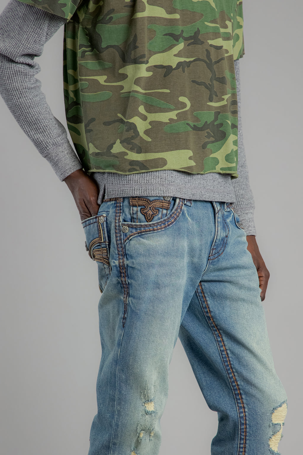 Wes Straight Jeans Light Vintage Blue - Rock Revival®