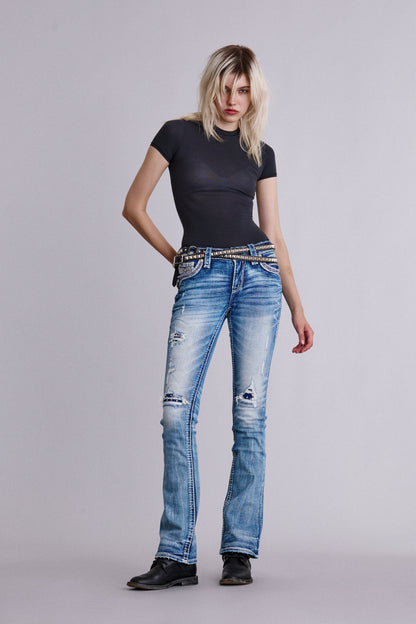 Western Wear Rock Revival Jeans Boot Cut Rock Revival Jeans Men