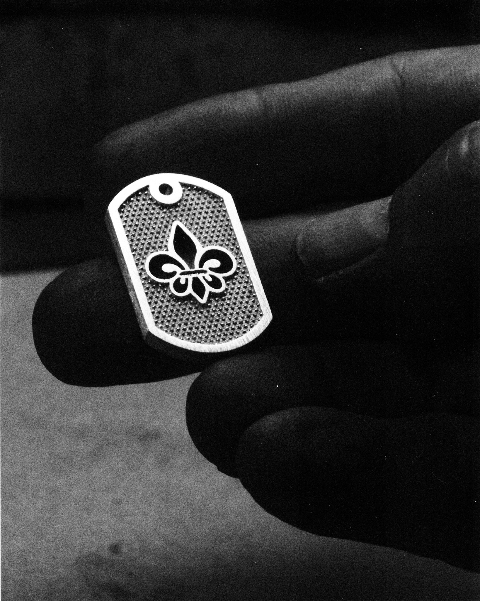 Fleur De Lis Dog Tag Cut Out Necklace | Rock Revival
