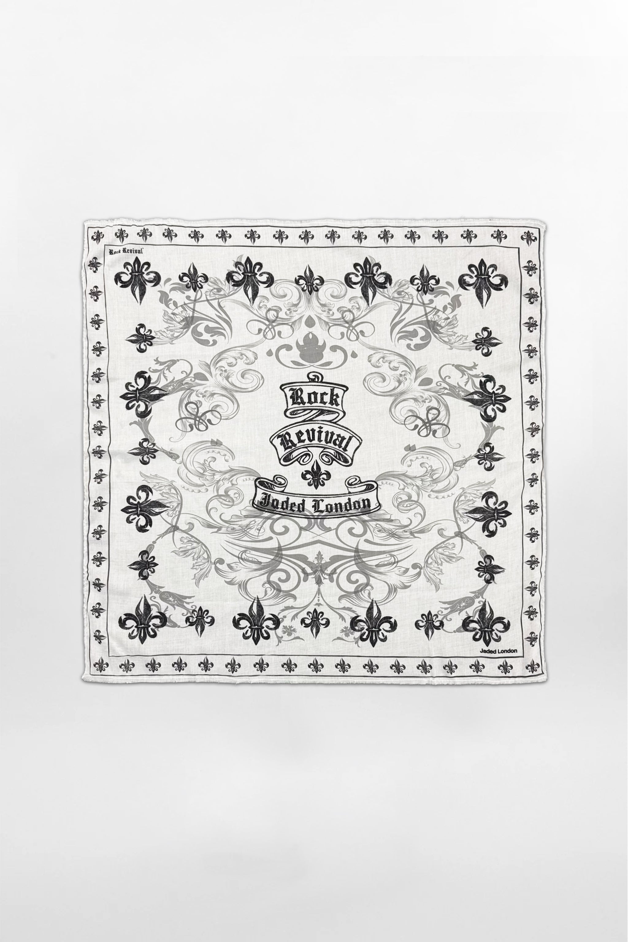 Rock Revival by Jaded London Multiway Bandana Scarf | White | Rock