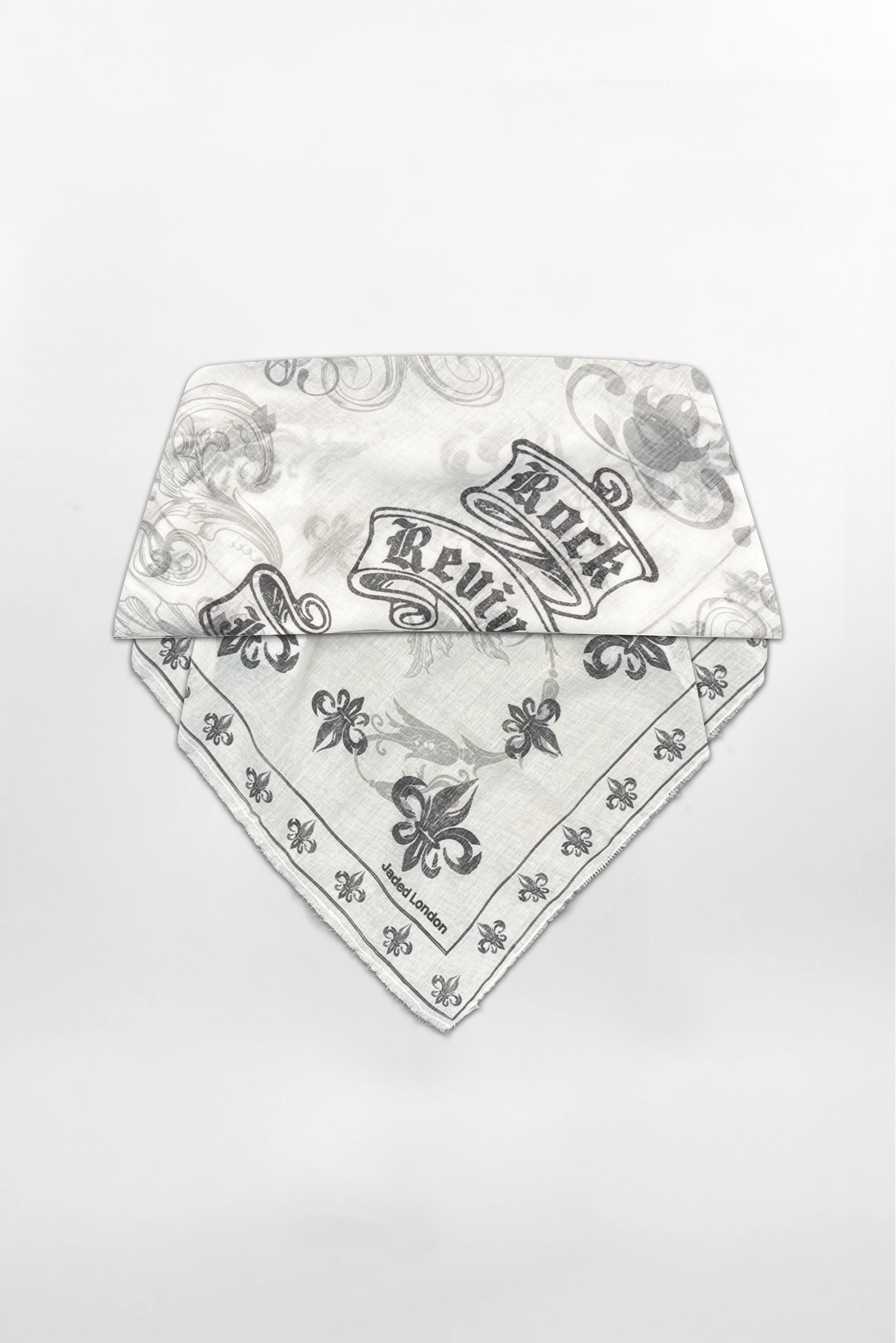 Rock Revival by Jaded London Multiway Bandana Scarf | White | Rock