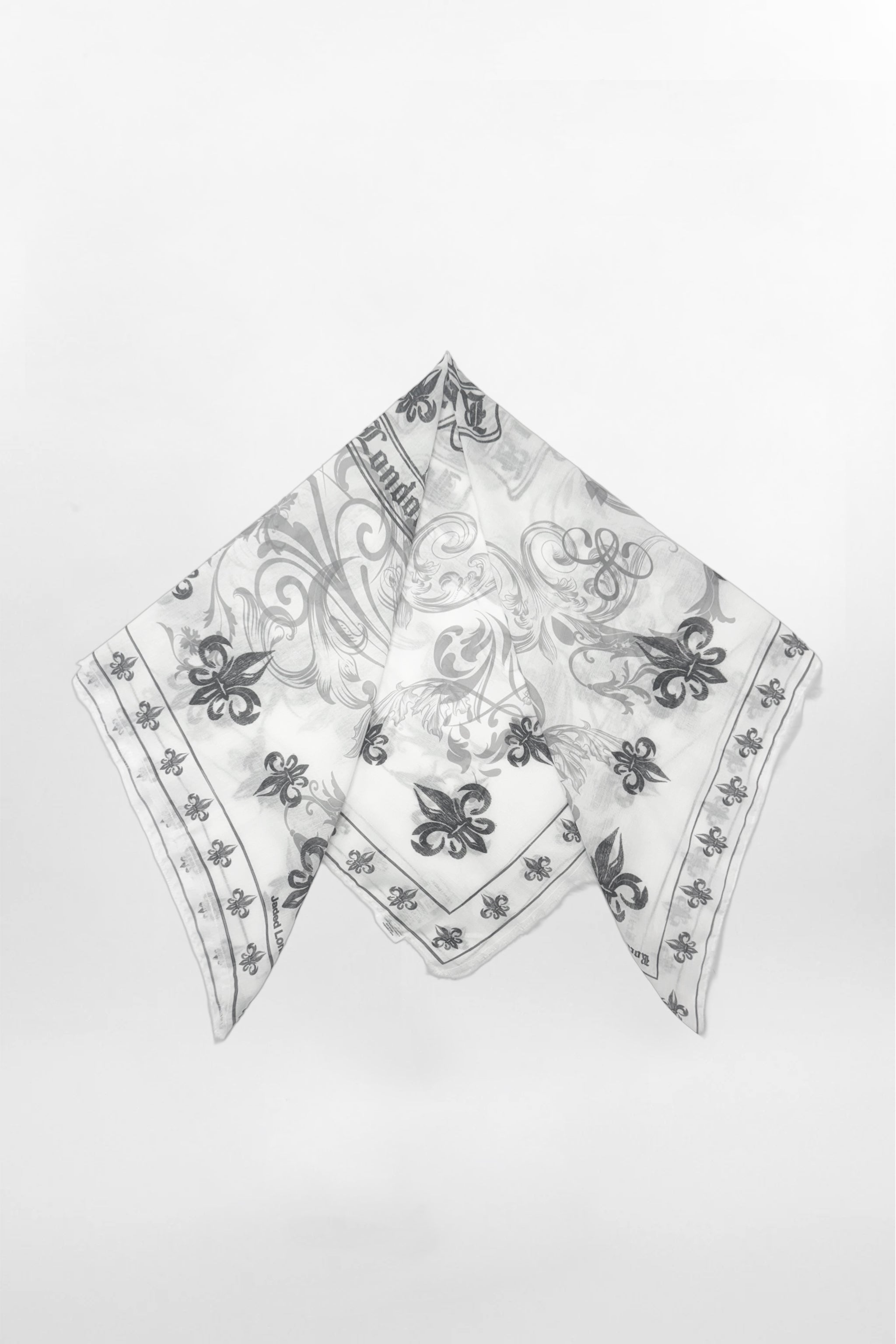 (JWA6081) Top pañuelo con estampado gráfico Rock Revival de Jaded London en blanco (JLxRCRV)
