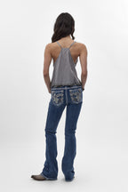 Sia (B200L) Mid-Rise Bootcut Jeans in Medium Blue (5/30/26-DESC) - Rock Revival®