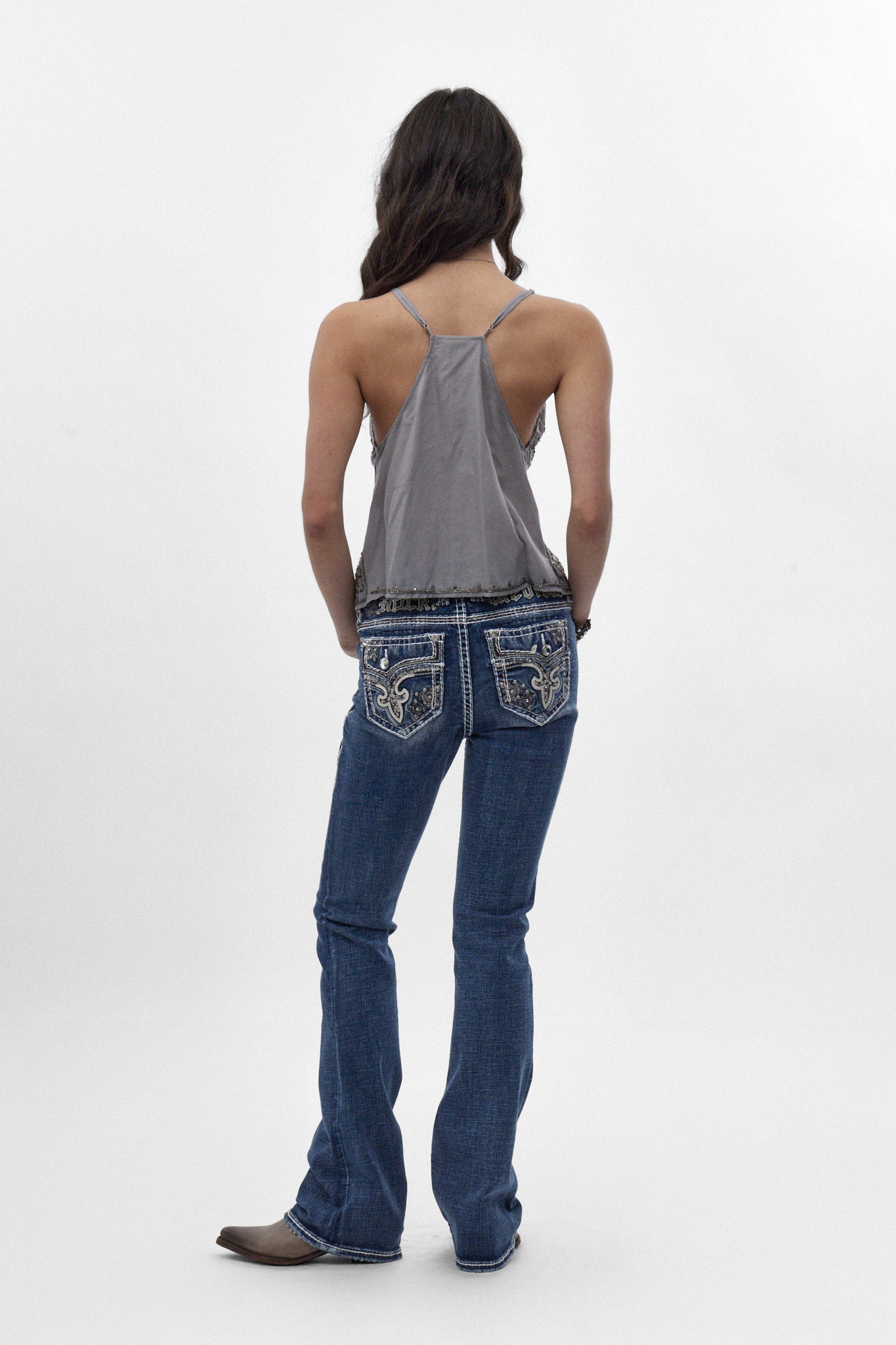 Sia (B200L) Mid-Rise Bootcut Jeans in Medium Blue (5/30/26-DESC) - Rock Revival®