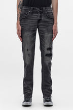 Ted Alt Straight Jeans in Grey Black