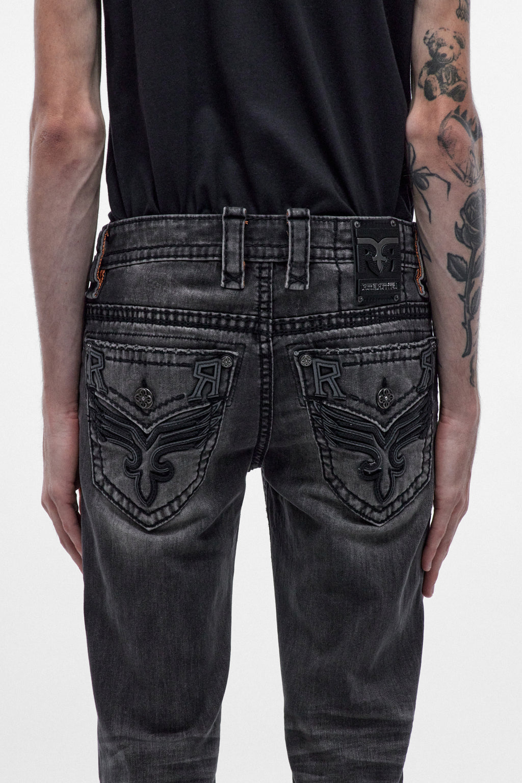 Ted Alt Straight Jeans in Grey Black