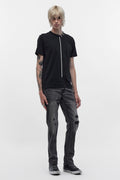 Ted Alt Straight Jeans in Grey Black