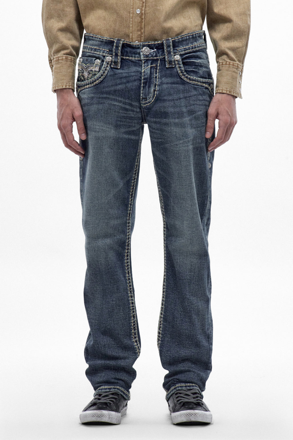 Truett Straight Jeans in Medium Blue