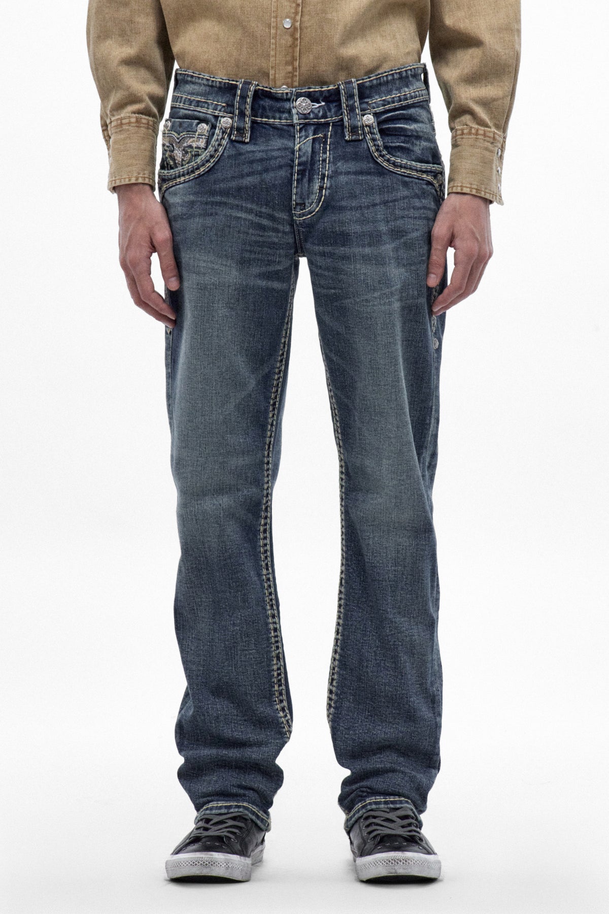 Truett Straight Jeans in Medium Blue