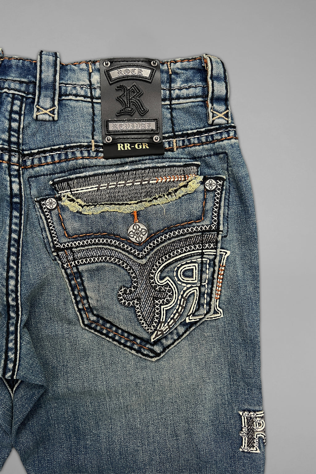 Vinton Straight Jeans in Medium Blue - Rock Revival®