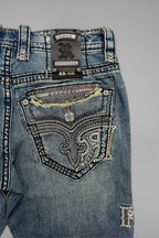 Vinton Straight Jeans in Medium Blue - Rock Revival®