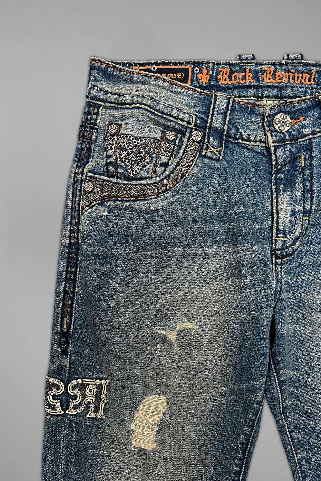 Vinton Straight Jeans in Medium Blue - Rock Revival®