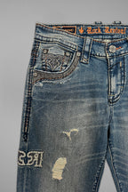 Vinton Straight Jeans in Medium Blue - Rock Revival®