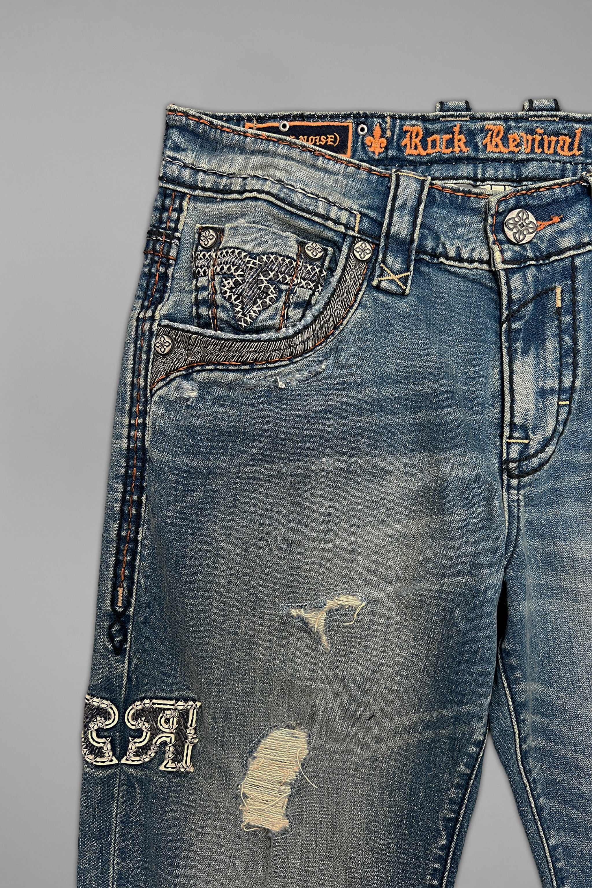 Vinton Straight Jeans in Medium Blue - Rock Revival®