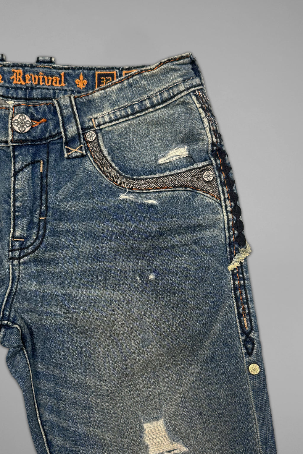 Vinton Straight Jeans in Medium Blue - Rock Revival®