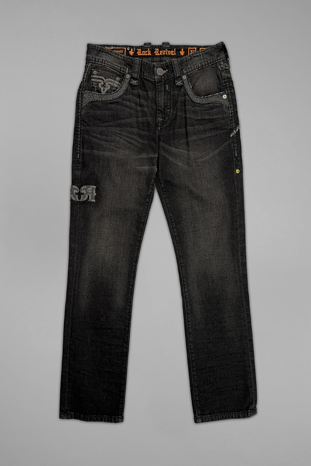 Vinton Straight Jeans in Black - Rock Revival®