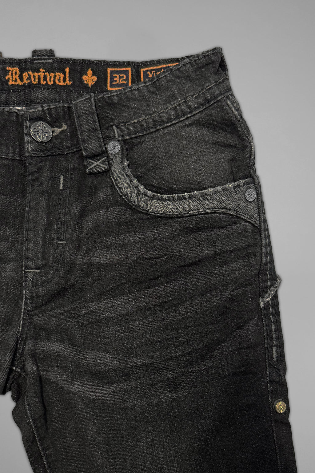 Vinton Straight Jeans in Black - Rock Revival®
