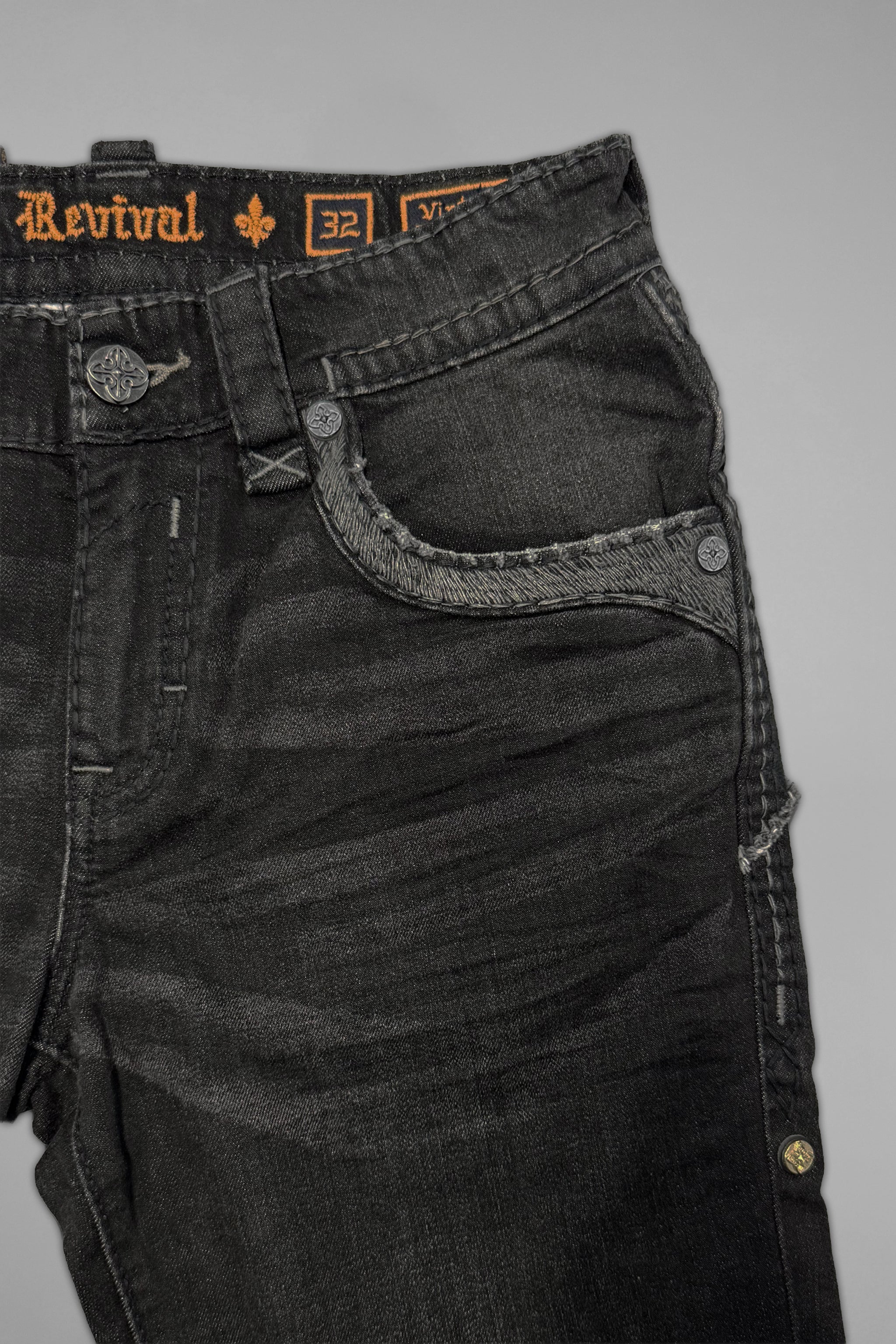 Vinton Straight Jeans in Black - Rock Revival®