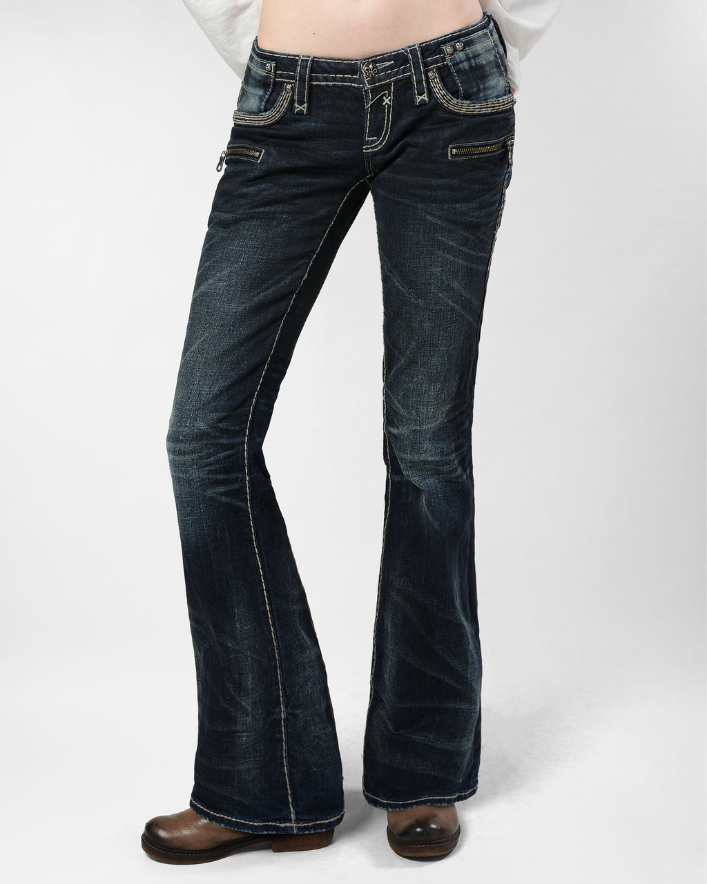 Racer X Rock Revival® Women's Coated Bootcut Denim