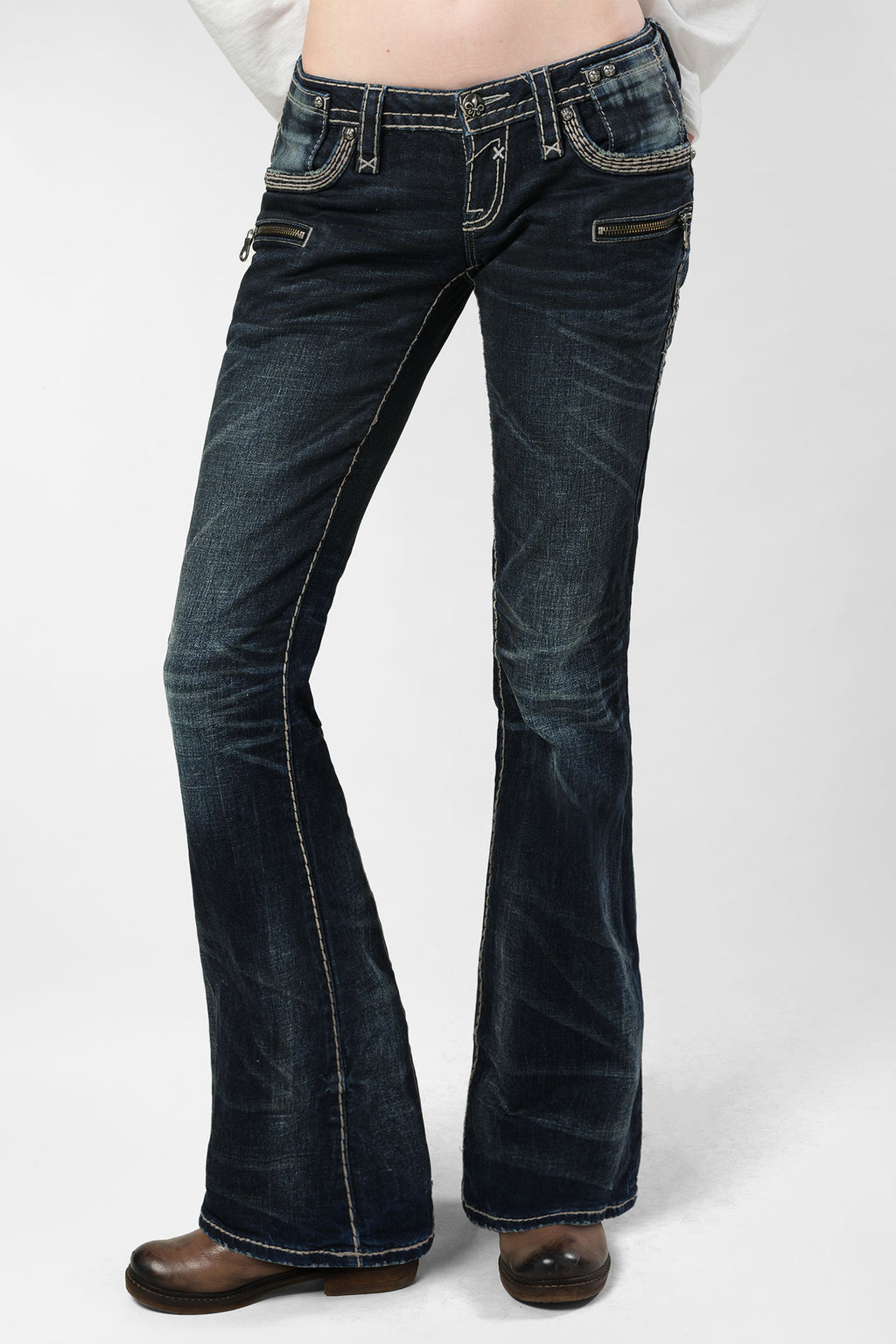 Racer X Rock Revival® Women's Coated Bootcut Denim