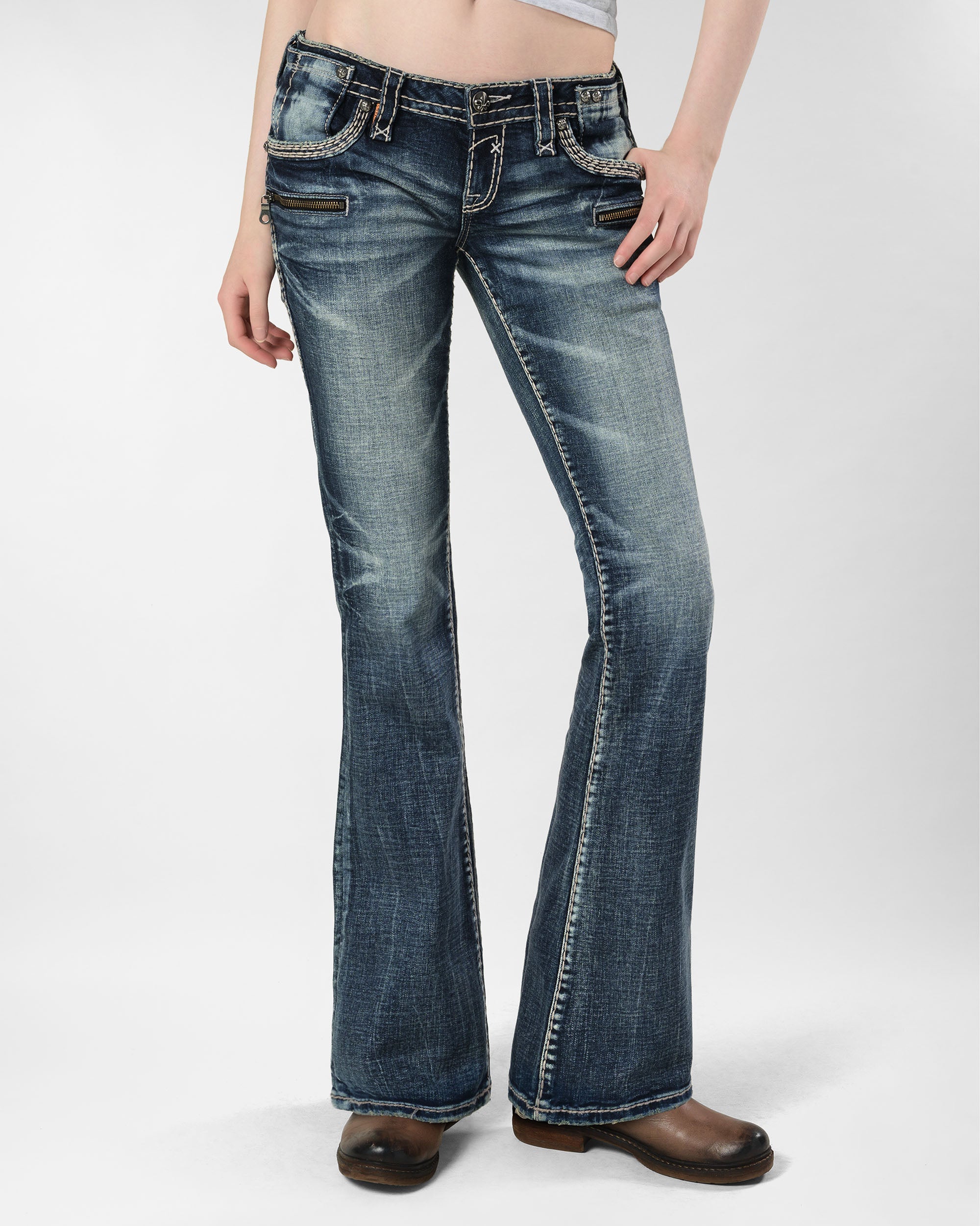 Racer X Rock Revival® Women's Light Bootcut Denim