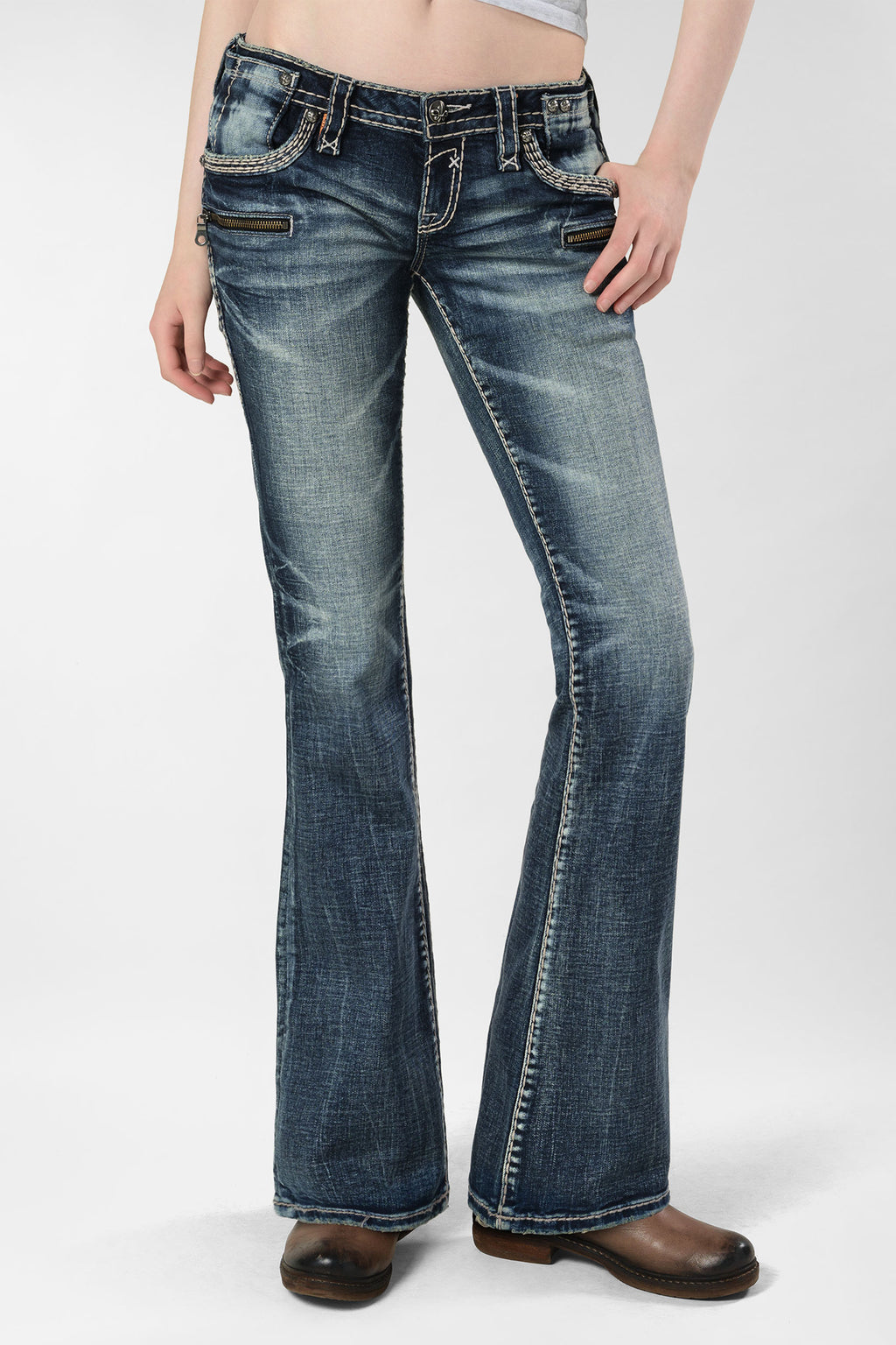 Racer X Rock Revival® Women's Light Bootcut Denim