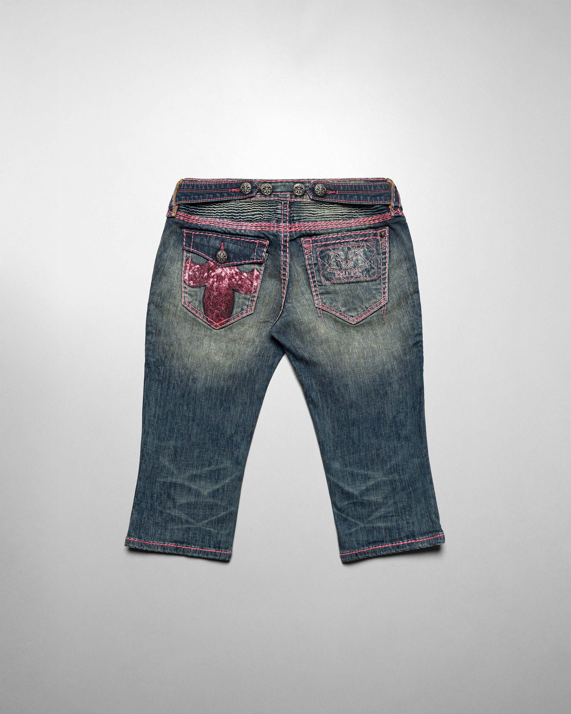 Racer x Rock Revival Pink Stitch Capri
