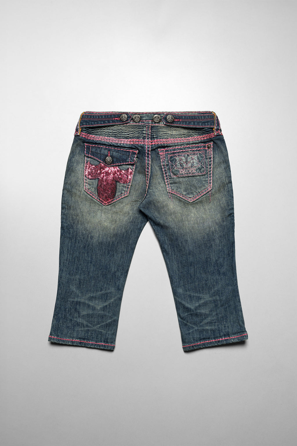 Racer x Rock Revival® Pink Stitch Capri