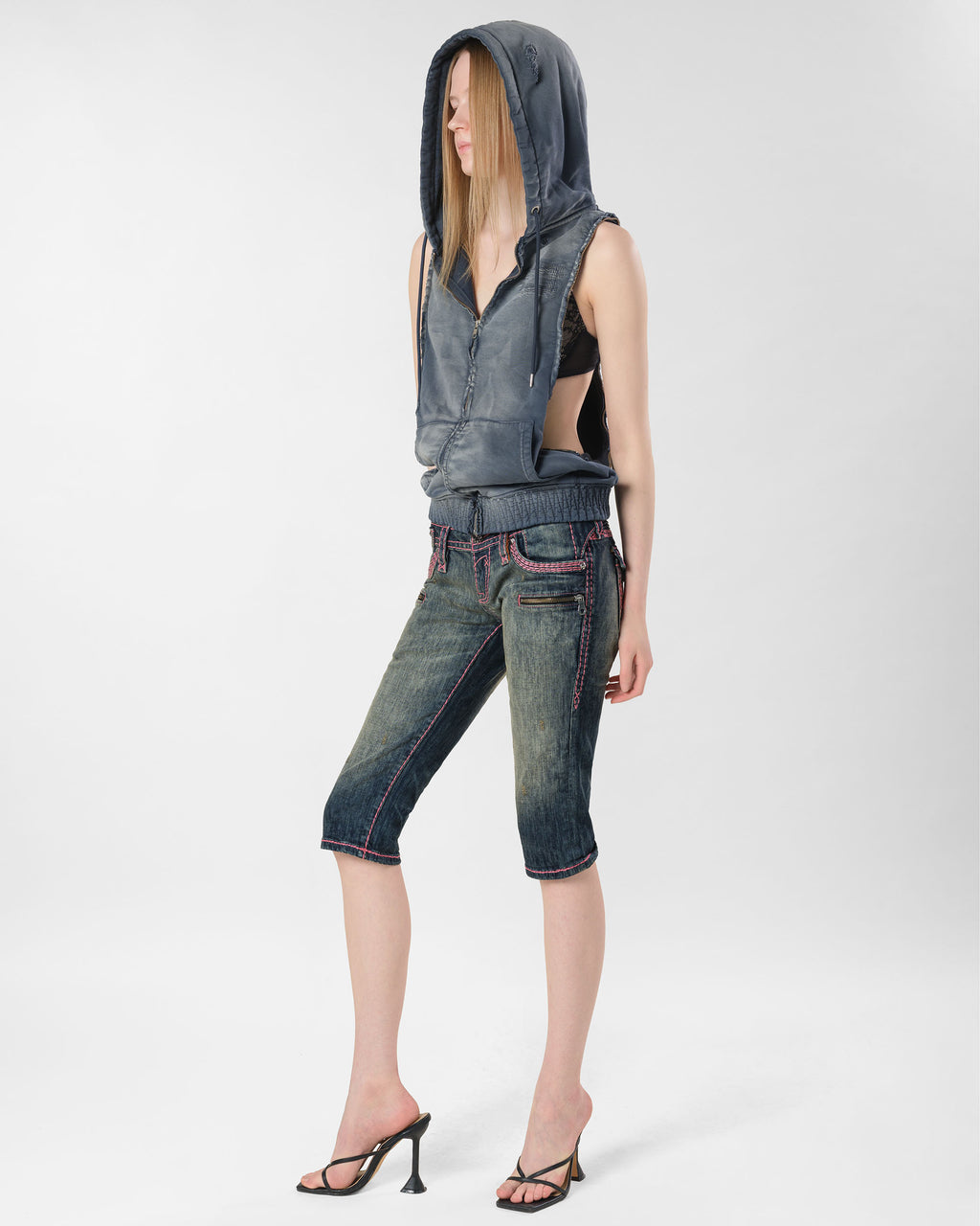 Racer x Rock Revival Pink Stitch Capri