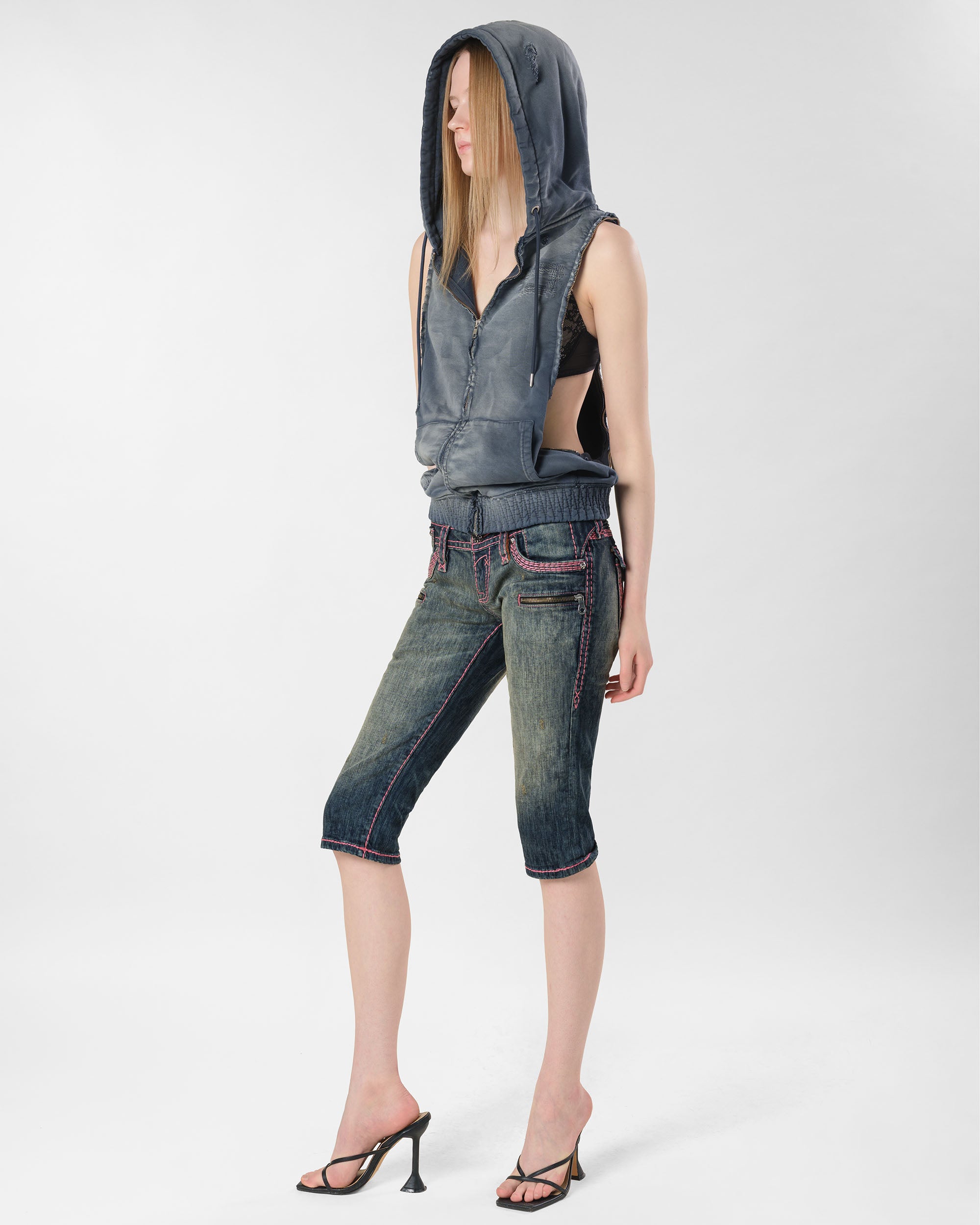 Racer x Rock Revival Pink Stitch Capri