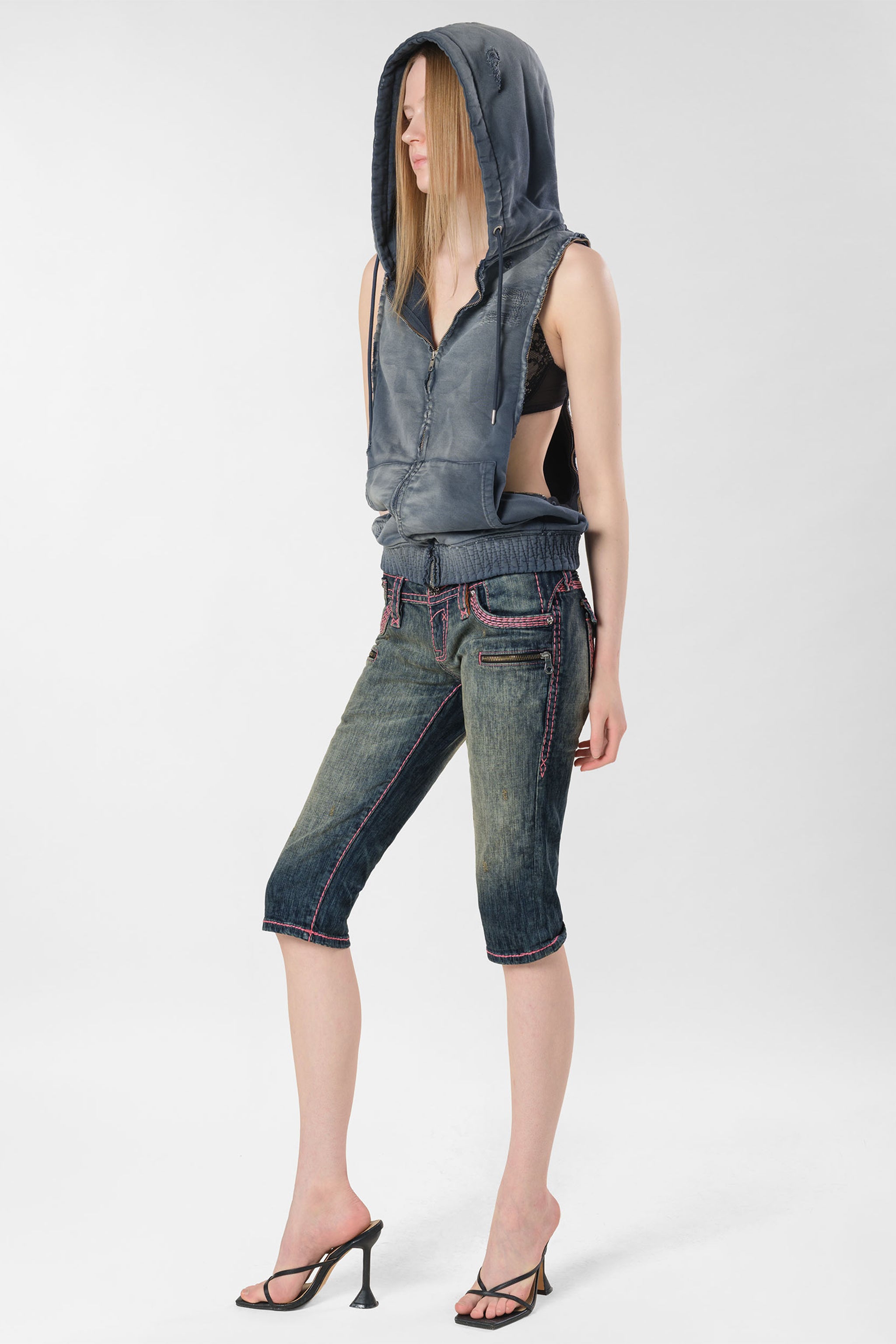 Racer x Rock Revival® Pink Stitch Capri