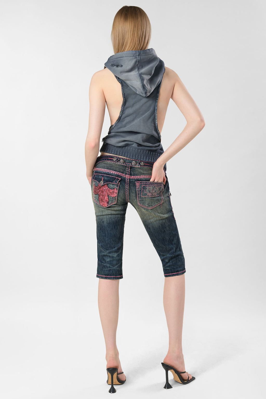 Racer x Rock Revival® Pink Stitch Capri