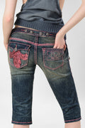 Racer x Rock Revival® Pink Stitch Capri