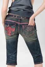 Racer x Rock Revival® Pink Stitch Capri