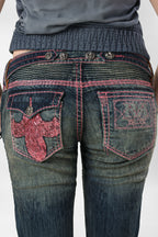 Racer x Rock Revival® Pink Stitch Capri