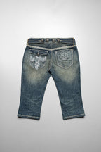 Racer x Rock Revival® White Stitch Capri
