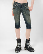 Racer x Rock Revival White Stitch Capri
