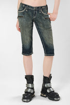 Racer x Rock Revival® White Stitch Capri