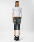 Racer x Rock Revival White Stitch Capri