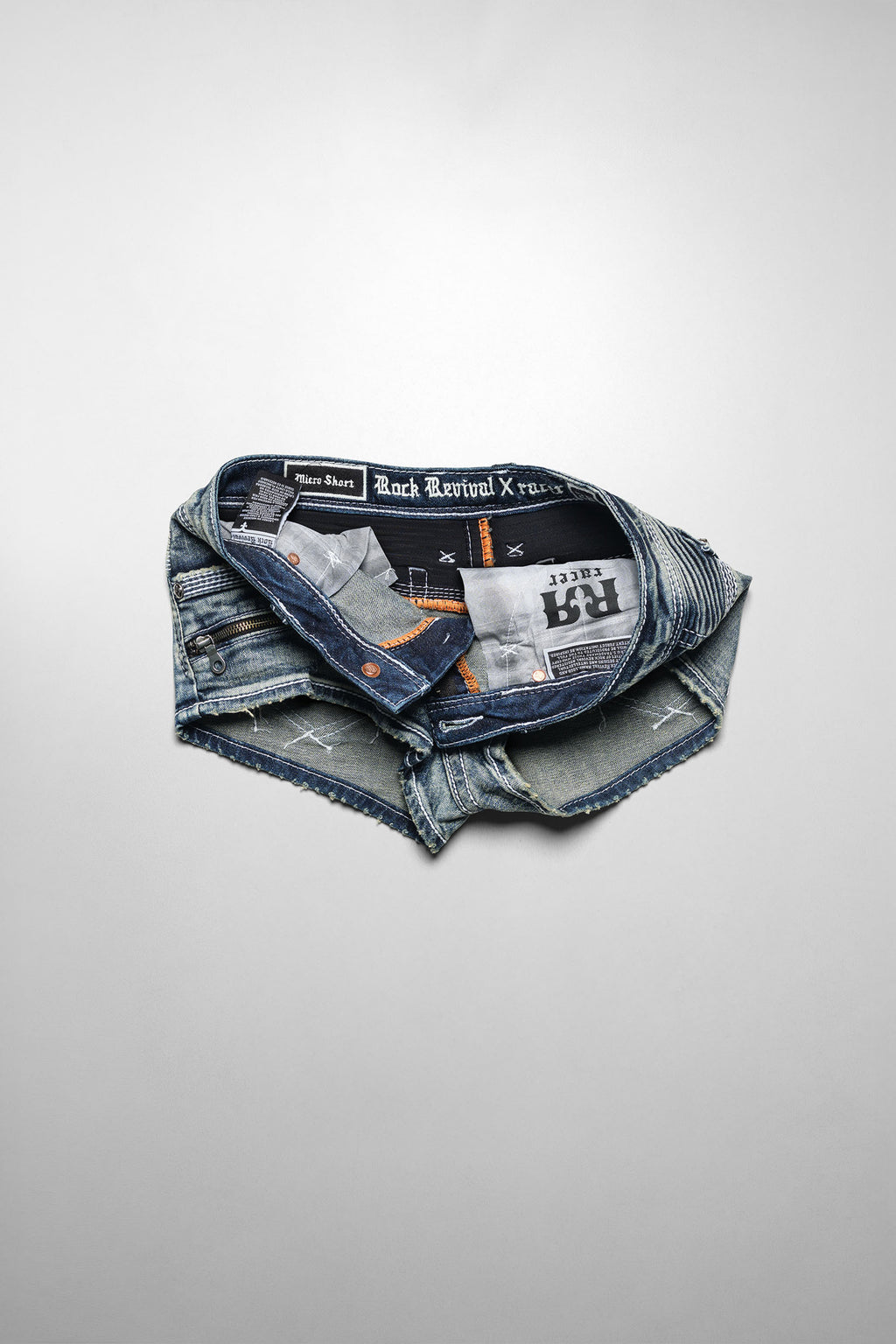 Racer x Rock Revival® Denim Mini Shorts