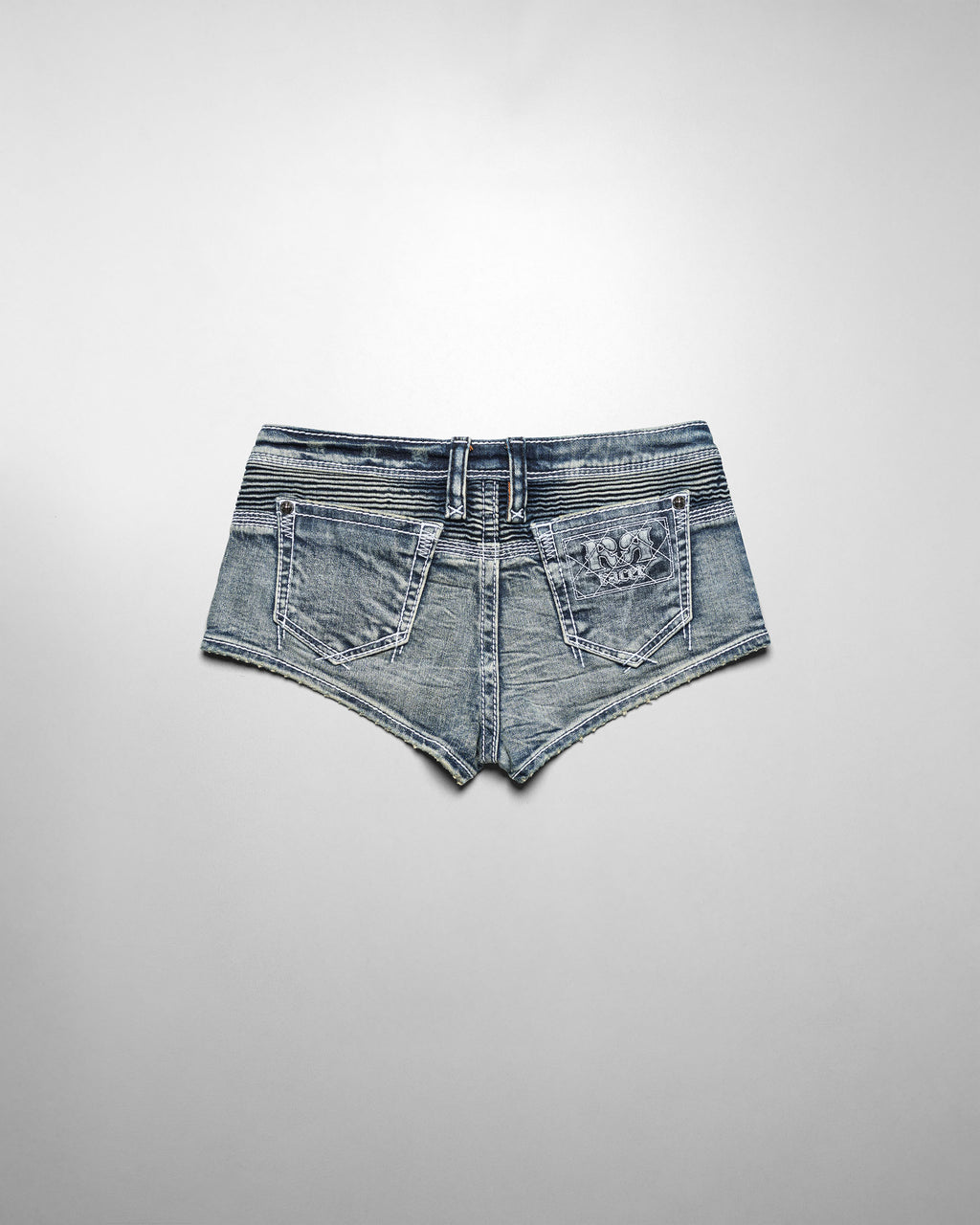 Racer x Rock Revival Denim Mini Shorts