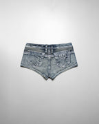 Racer x Rock Revival Denim Mini Shorts