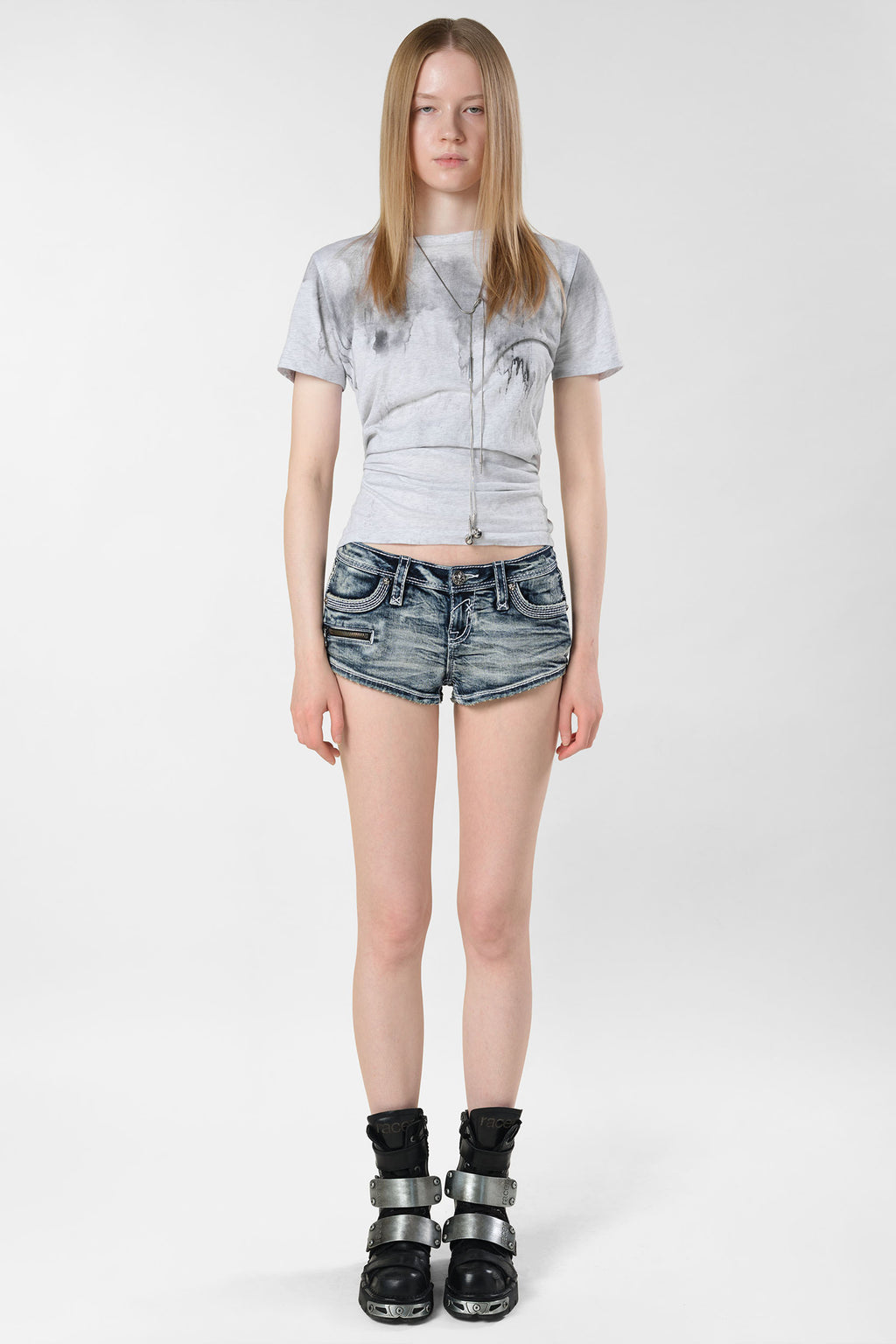 Racer x Rock Revival® Denim Mini Shorts