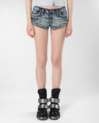 Racer x Rock Revival Denim Mini Shorts