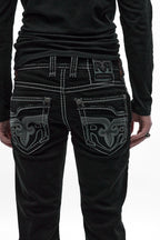 Xander Bootcut Jeans in Black Overdye